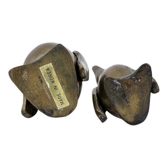 Vintage Solid Brass Mom & Baby Penguin Figurine Set of 2 Made Korea 5.25" & 4.25 - Picture 12 of 12